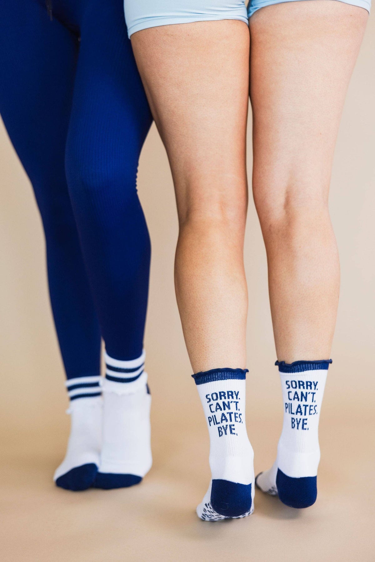 Pilates Honey - Sorry. Can't. Pilates. Bye. Ruffle Crew Grip Sock: S/M