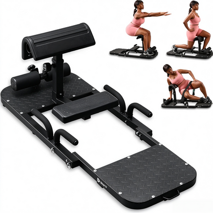 Foldable Hip Thrust Machine, Adjustable Home Gym Equipment for Glute Workout & Lower Back Support