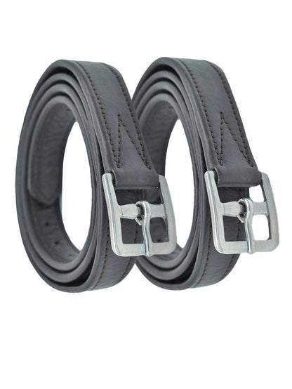 Dever Classic Stirrup Leathers- Soft Hide Covered Curved Buckle