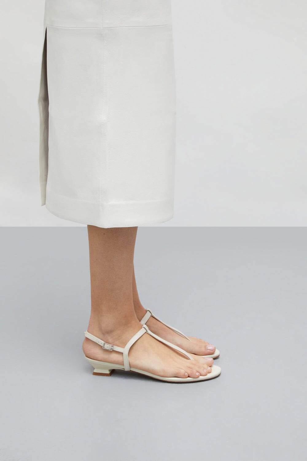 Daphne Sandals in Ivory Patent Leather