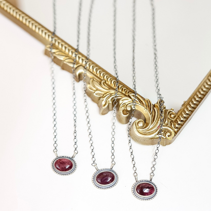 Antionette Martinez | Navajo Handmade Sterling Silver Purple Spiny Oyster Oval Necklace